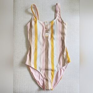 NWT Aerie (L Long) Striped One Piece Swimsuit